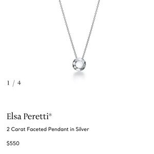 Tiffany & Co. Elsa Peretti 2 Carat Faceted Pendant in Silver Necklace